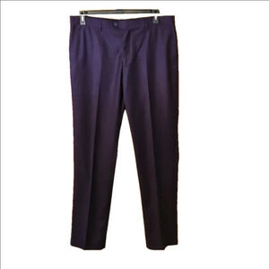 Alain Dupetit Men's Dress Pants Straight Leg Color: Wine Solid Size 36W/42L
